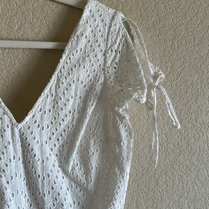 White eyelet romper